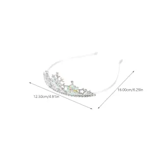 FRCOLOR Snowflake Rhinestone Crown Christmas Snowflake Headband Snowflake Tiara Kids Princess Crown Silver - product information 4