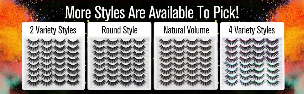 JIMIRE 16 Pairs False Eyelashes Fluffy Natural Fake Lashes 3D Volume Lashes Pack for Cat-Eye Look A- Classic Cat-Eye - 574-3-lashes 4