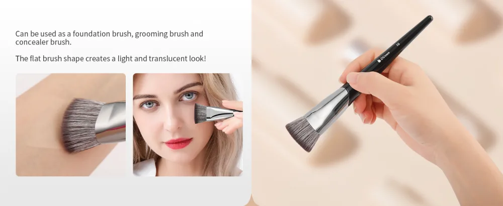 DUcare Foundation Brush Contour Bronzer Self Tanner Brush Makeup Brush for Liquid Makeup Flat Top Professional Buffing Blending Mineral Powder Face Brush Black - product information 2