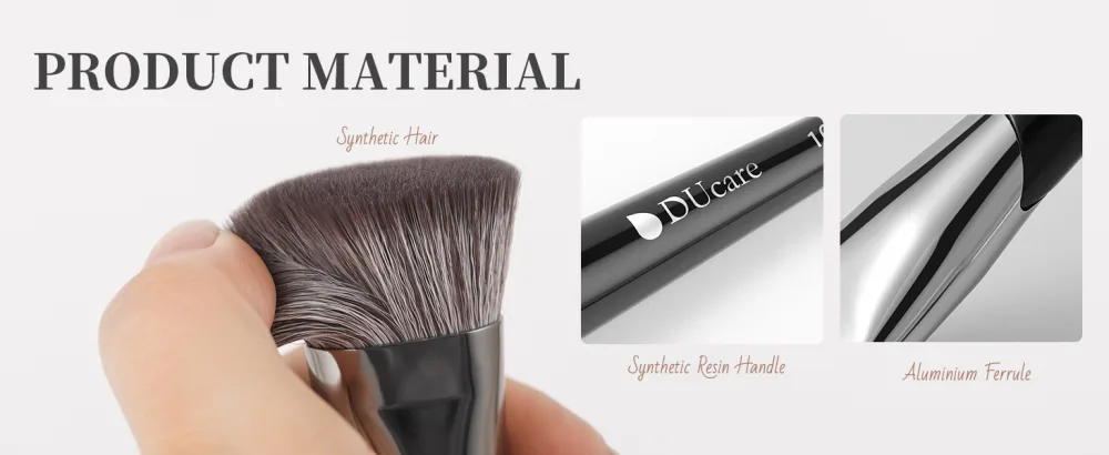 DUcare Foundation Brush Contour Bronzer Self Tanner Brush Makeup Brush for Liquid Makeup Flat Top Professional Buffing Blending Mineral Powder Face Brush Black - product information 4