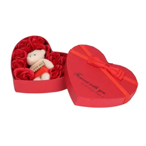 Soap Rose Gift Box Heartshaped Home Decorations Romantic Soft Bath Flower Soap for Valentine's Day Birthday Anniversary - 2014220037411-2