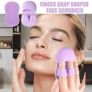 Face Scrubber Manual | Scrubbing Finger Handle Face Brush in Silicone Ergonomic Grip Women Men Face Scrubber for Massaging for Travelling Dormitory Pink - Deep Cleaning