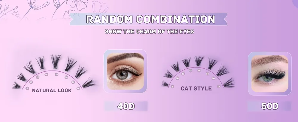 Lash Clusters Kit (40D-0.07D-8-16MM) 40Dkit-0.07D-8-16MM - Eyelash Extension Kit