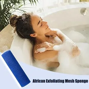 Net Back Scrubber for Shower | Nylon Mesh African Mesh Cloth Shower Net Scrubber Elastic Bath Sponges for Dead Skin Removal Daily Use White - Lightweight and Elastic