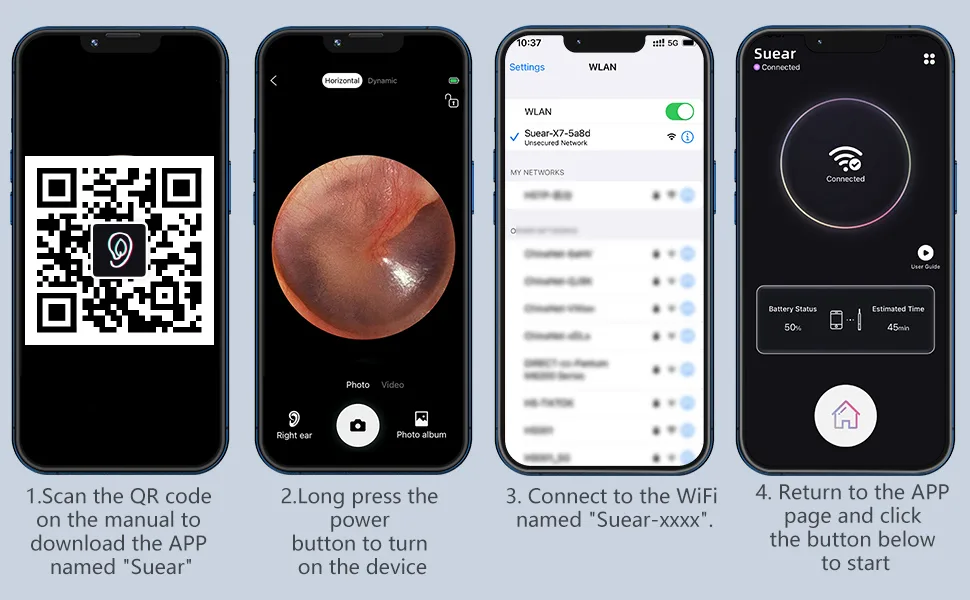 VITCOCO Ear Wax Removal 1920 FHD Wireless Camera with 6 LED Lights Visual Cleaner 3.9mm Scope Otoscope Spoons Earwax Remover Tool for iPhone iPad & Android Smart Phones - product information 6