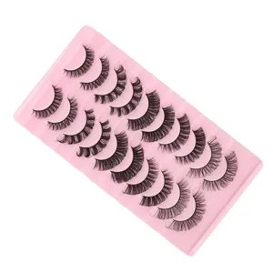 10 Pairs False Eyelashes Set DD Curl False Eyelashes Russian Strip Lashes Thick Multilayer False Eyelashes for Women - 1410220092211-2