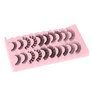 10 Pairs False Eyelashes Set DD Curl False Eyelashes Russian Strip Lashes Thick Multilayer False Eyelashes for Women - 1410220092211-3