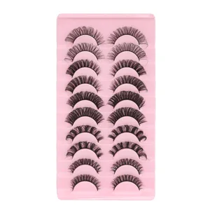 10 Pairs False Eyelashes Set DD Curl False Eyelashes Russian Strip Lashes Thick Multilayer False Eyelashes for Women - product information 2