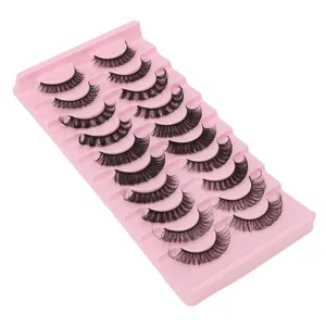 10 Pairs False Eyelashes Set DD Curl False Eyelashes Russian Strip Lashes Thick Multilayer False Eyelashes for Women - product information 3
