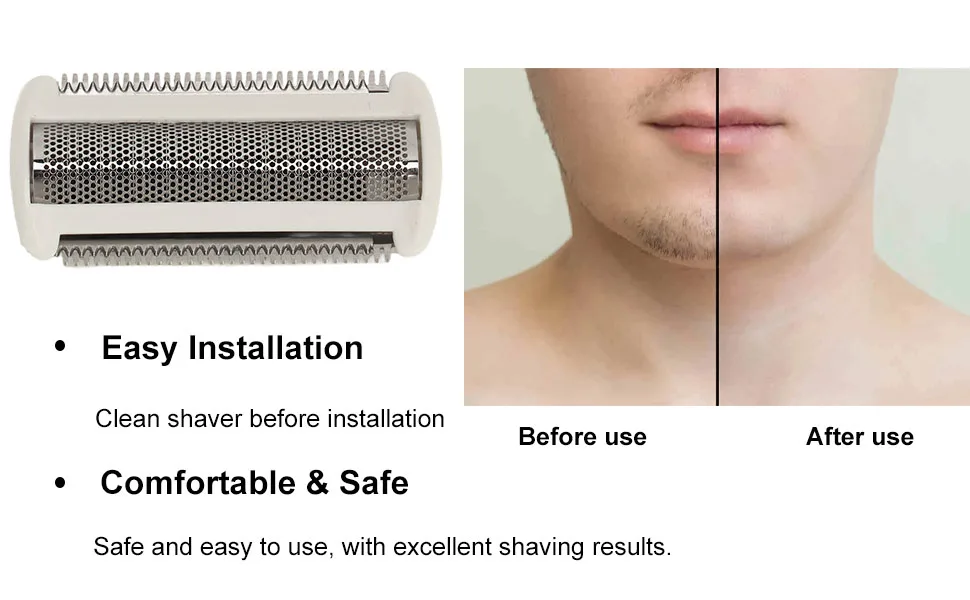 Electric Shaver Head Replacement for BRL140 BRL130 Head Foil Replacement with Dual Use Ergonomic Sturdy Replacement Blade Easy to Install Replace (White) - Head Foil Replacement