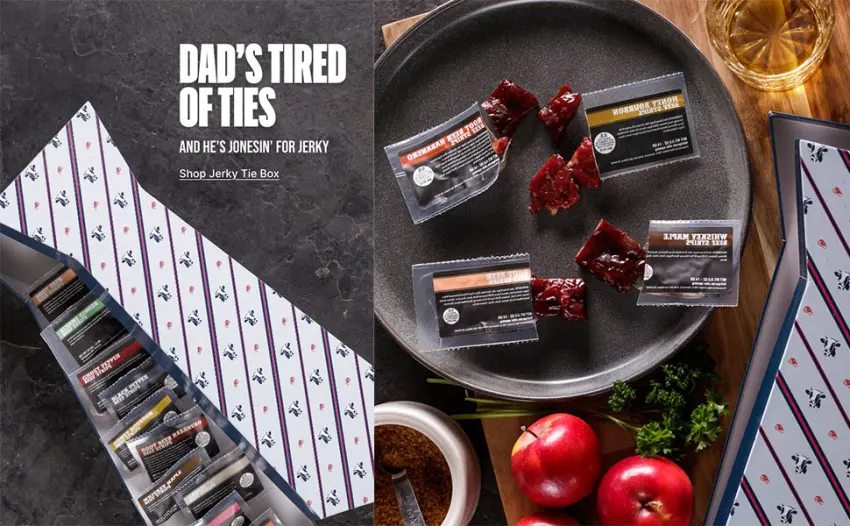 Jerky Tie  Includes 10 Delicious Beef Jerky Flavors  In A Delightfully Surprising Tie-Shaped Box  Fun Gift For Men - jerky tie