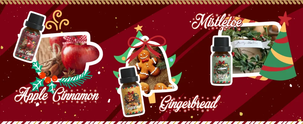 SALUBRITO Christmas Essential Oils Set Winter Holiday Fragrance Oil Gift Set for Diffuser Candle Soap Making Candy Cane Christmas Tree Christmas Pudding Apple Cinnamon Gingerbread Mistletoe - product information 3