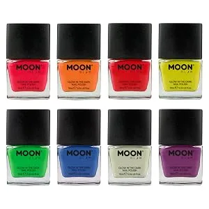 Moon Glow - Glow in The Dark Nail Polish - 10ml - Orange - Phosphorescent Nail Varnish - Moon Glow