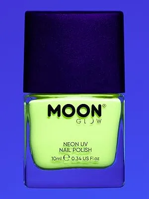Neon UV Nail Polish by Moon Glow - Pastel Set of 4 - Bright Neon Nail Varnish - Glows under UV - 10ml - Moon Glow