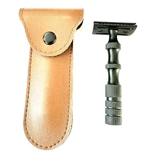 Stainless steel Manual Eco Friendly Double Edge Safety Razor for Men and Women Reuse-able Classic Safety Razor (Black) - Black Handle Saftey Razor