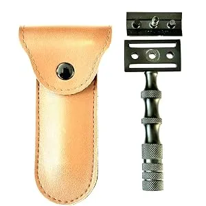 Stainless steel Manual Eco Friendly Double Edge Safety Razor for Men and Women Reuse-able Classic Safety Razor (Black) - Stainless Steel Razor Handle