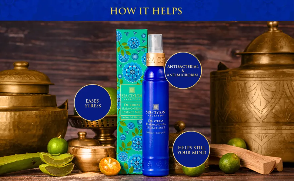 SPA CEYLON DE-STRESS Harmonising Essence Mist | Calming & Refreshing | Deep Calming | Reduce Stress | Hydrate Skin | SLES-free - how it helps