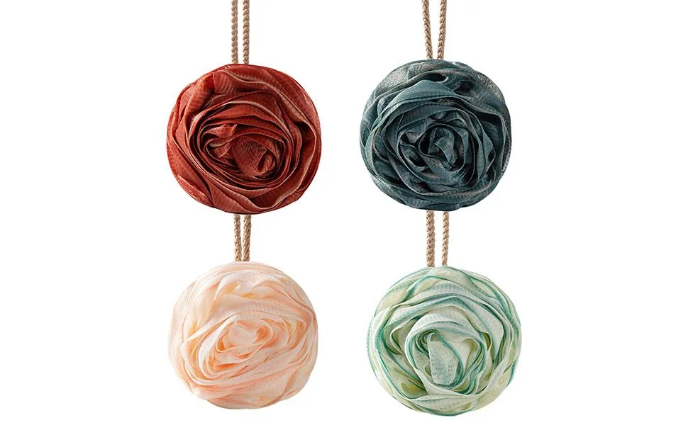Uitseld Soft Bath Balls | Rose Multipurpose Bath Balls - Cute Bath Balls with Lanyard Portable Bath Supplies for Home Apartment Bathroom Dormitory Pink - Shower Ball Sponge