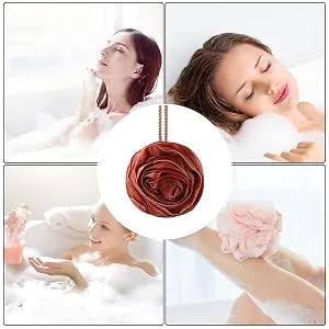 Uitseld Soft Bath Balls | Rose Multipurpose Bath Balls - Cute Bath Balls with Lanyard Portable Bath Supplies for Home Apartment Bathroom Dormitory Pink - Wide Application