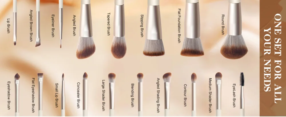 HEYMKGO Makeup Brushes Set 18 Pieces Professional Makeup Brush Set Foundation Eye Shadow Eyebrow Blush Kit Makeup Brush Brush Kit Synthetic Bristles with Storage Gift Box - Makeup Brushes