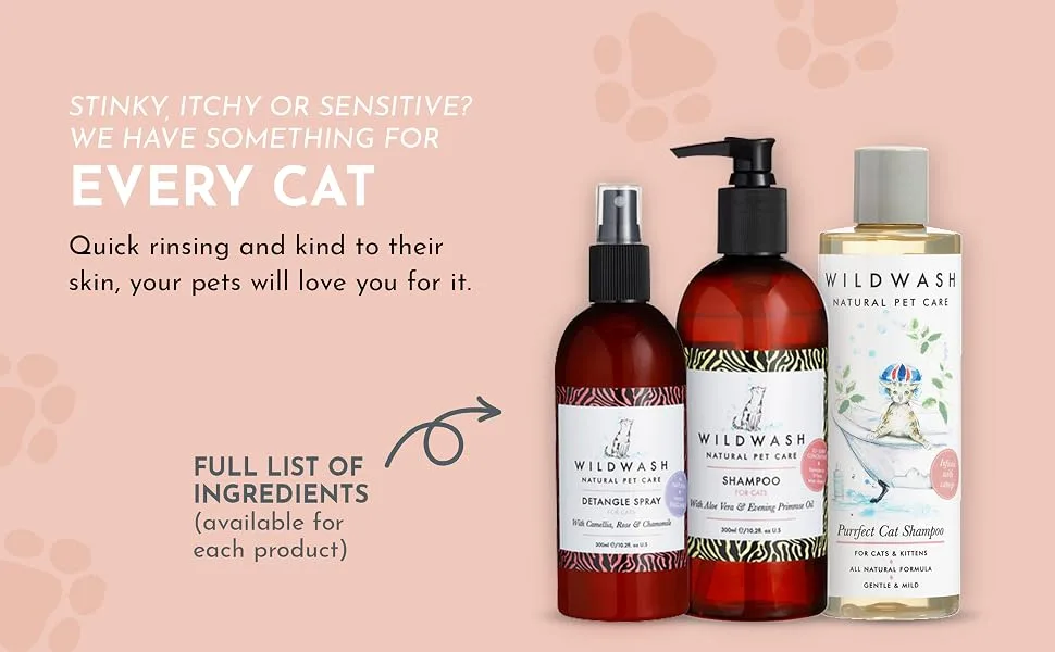 WildWash Eye Cleanser for Cats 300ml - Gentle & Effective Safe for Sensitive Eyes Prevents Infections Made with Natural Ingredients - product information 3
