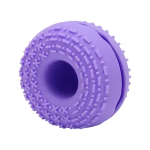 Makeup Brush Cleaning Bowl Silicone Gradual Change Textures Cosmetic Brush Cleaner for Blush Powder Brushes (Purple) - 1410220085912-3