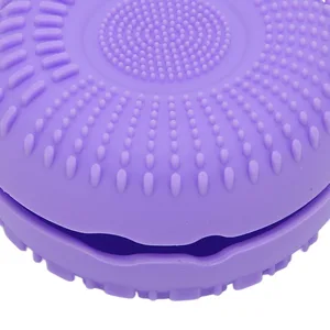 Makeup Brush Cleaning Bowl Silicone Gradual Change Textures Cosmetic Brush Cleaner for Blush Powder Brushes (Purple) - 1410220085912-3