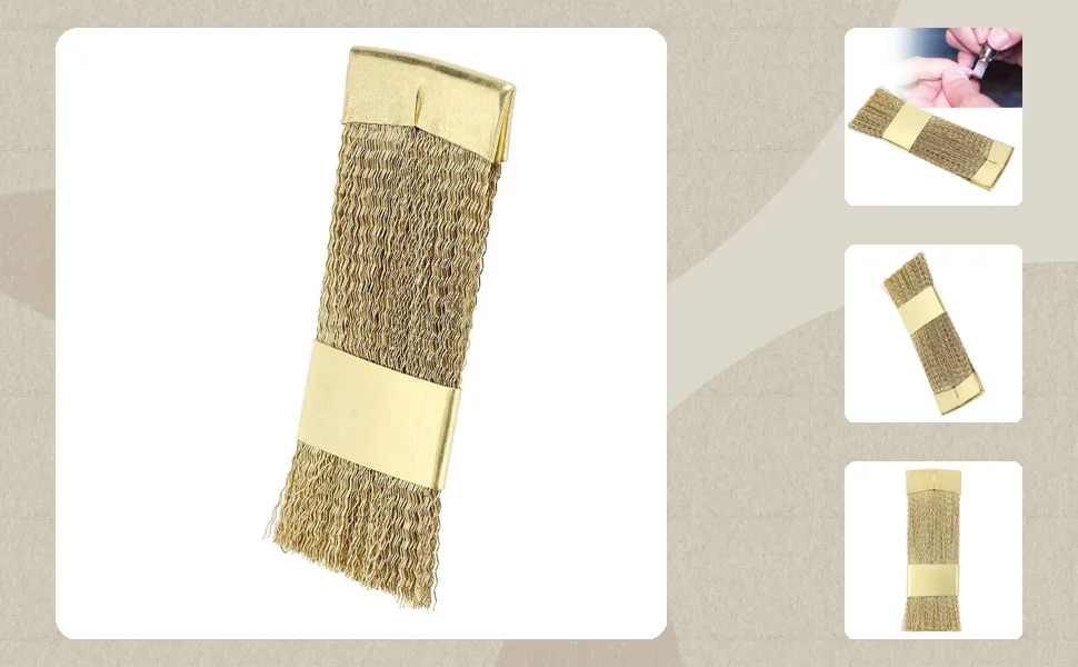 Drill Bits Cleaning Brush Nail Art Wire Nail Art Bits Cleaning Brush Golden Color Copper Wire Drill Cleaner Brush Manicure Accessories - JM17332-1