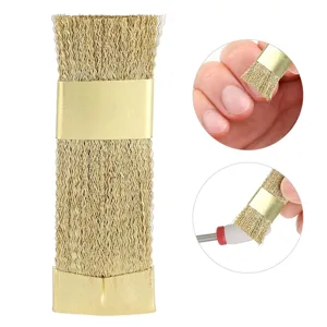 Drill Bits Cleaning Brush Nail Art Wire Nail Art Bits Cleaning Brush Golden Color Copper Wire Drill Cleaner Brush Manicure Accessories - JM17332-3