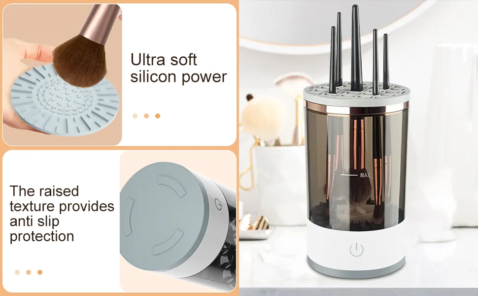 ZFZZC Electric Makeup Brush Cleaner Automatic Cleaning Drying Storage 3 in 1 Multifunctional - 3 US