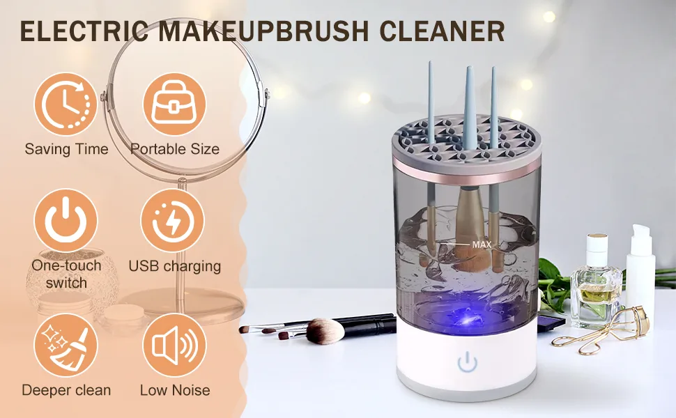 ZFZZC Electric Makeup Brush Cleaner Automatic Cleaning Drying Storage 3 in 1 Multifunctional - product information 1