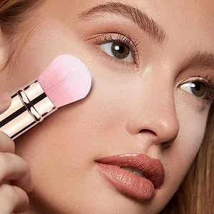 Makeup Brush for Foundation - Multipurpose Telescopic Cosmetics Brushes | Portable Face Makeup Brushes Beginner Friendly Powder Brush for Home Travel Black - Carry Easily