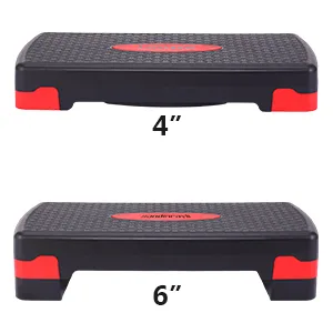JAXPETY 27'' Fitness Aerobic Step Adjust 4" - 6" Exercise Stepper with Risers Home Gym Black + Red - product information 5