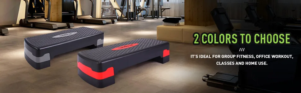 JAXPETY 27'' Fitness Aerobic Step Adjust 4" - 6" Exercise Stepper with Risers Home Gym Black + Red - product information 8