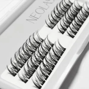 NEOLASH 54 Clusters False Lashes Soft Natural Fluffy Wispy Hybrid Individual with Eyelash Glue and Tweezers Go-to Set - goto