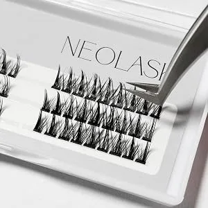 NEOLASH 54 Clusters False Lashes Soft Natural Fluffy Wispy Hybrid Individual with Eyelash Glue and Tweezers Go-to Set - tweezers