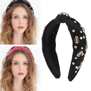 Knotted Headband Wide Knotted Headband with Top Knot Design for Festivals and Everyday Wear (Black) - product information 3