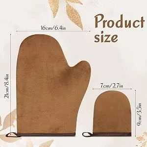 Greoer Tanning Mitt Self Tan Mitt 2 Pieces Spa Exfoliator Washcloth Remove Dead Skin Double Sided Fake Tan Mitt Applicator (Brown) - Tanning Mitt
