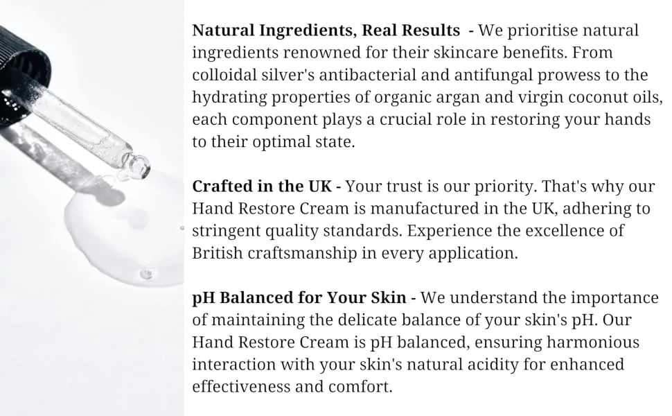 Benatural Essentials All Natural Colloidal Silver Hand Restore Cream 50g | Antibacterial | Made in the UK | pH Balanced - bn hand cream