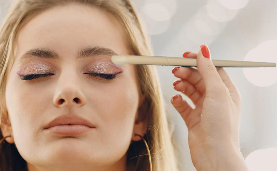 Teksome Makeup Brush Set | Face Eye Eyeshadow Brush Set - Foundation Brush Make up Brushes Set with Storage Bag for Women and Girls grey - Eye Makeup Brushes Set