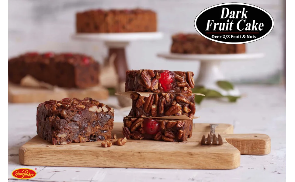 Jane Parker Fruitcake Dark Fruit Cake 3 Pound (48 Ounce) Ring in a Collectible Holiday Tin (Colors may vary) - Jane Parker Dark Fruit Cake
