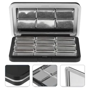 FOYTOKI 1pc Eye Shadow Box Refillable Lipstick Container Fillable Eyeshadow Container Refillable Blusher Container Travel Makeup Plate Travel Eyeshadow Container Makeup Supplies 11x7.4cm Black - product information 4