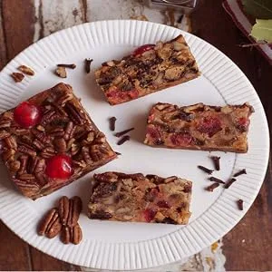 Jane Parker Fruitcake Classic Light Fruit Cake 3 Pound (48 Ounce) Ring in a Collectible Holiday Tin - Classic Fruit Cake Sliced