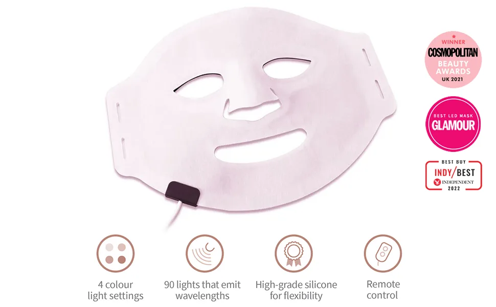 SENSSE Professional LED Mask | Soft & Flexible High Grade Silicon For Safe and Comfortable Use For Any Face Shape LED Face Mask - 4 light settings