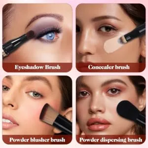 POPETPOP Makeup - Travel 4 In 1 Makeup Brush Double Sided Makeup Brush Concealer Brush Makeup Face Brush - product information 3