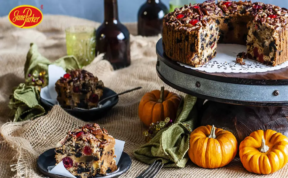 Jane Parker Fruitcake Bourbon & Rum Fruit Cake 3 Pound (48 Ounce) Ring in a Collectible Holiday Tin - Jane Parker Bourbon and Rum