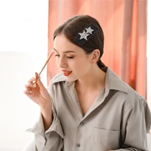 VOCOSTE Hair Pad Square Shape Hair Pad Bangs Patch for Women Silver Tone - Standard Three Image & Text