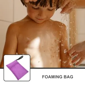 HONMEET Bath Bag Soap Shampoo Bar Pouch Shampoo Bar Bag Purple Nylon - product information 1
