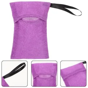 HONMEET Bath Bag Soap Shampoo Bar Pouch Shampoo Bar Bag Purple Nylon - product information 2