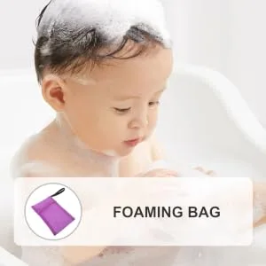 HONMEET Bath Bag Soap Shampoo Bar Pouch Shampoo Bar Bag Purple Nylon - product information 5